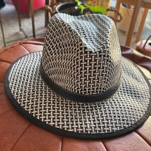 Stylish Black and White Fedora Hat